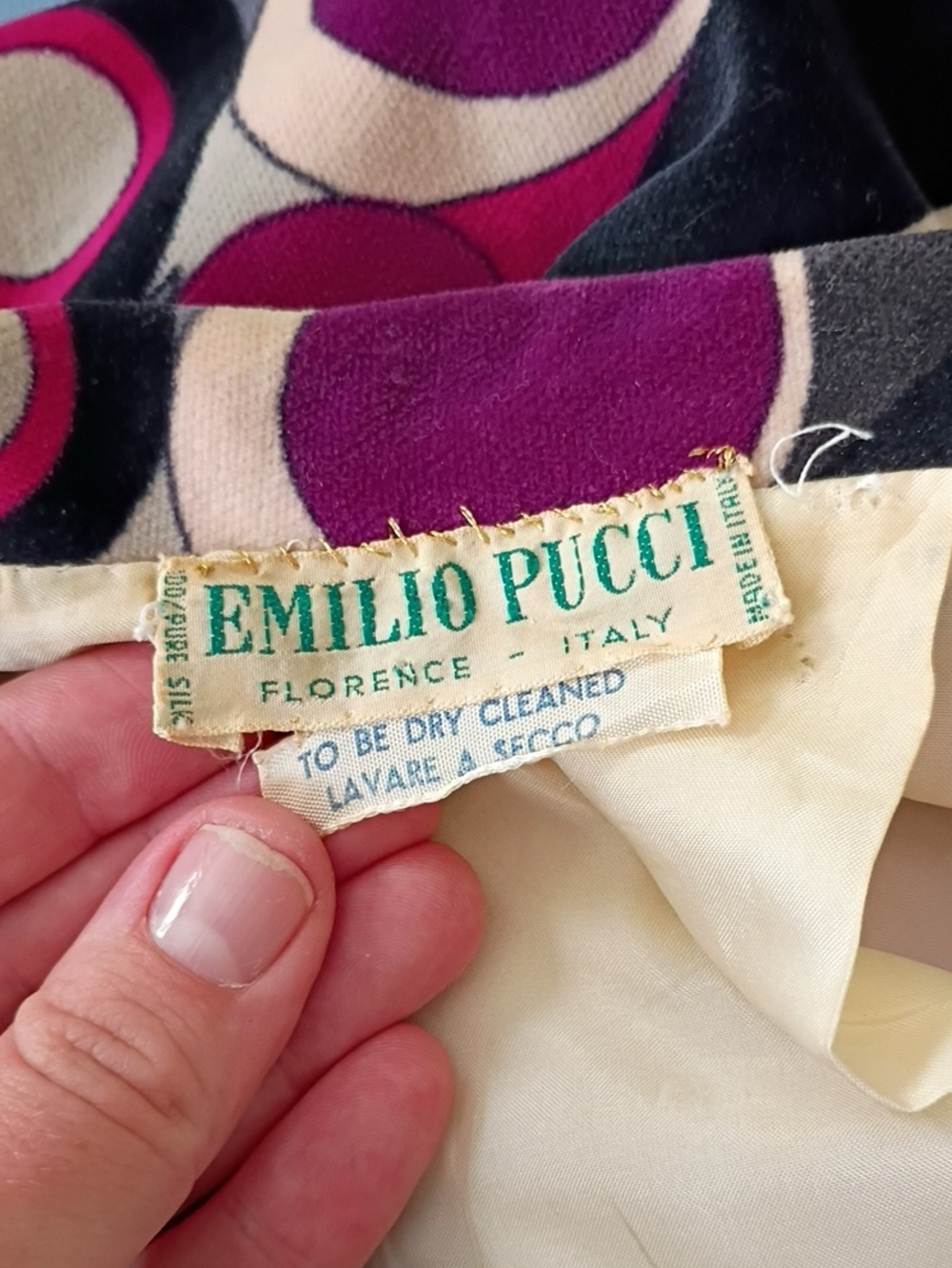 Emilio Pucci Vintage 1960s Velvet Jacket Pink Black And Cream Size Extra Small - Picture 5 of 5